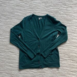 Halogen green wool cardigan